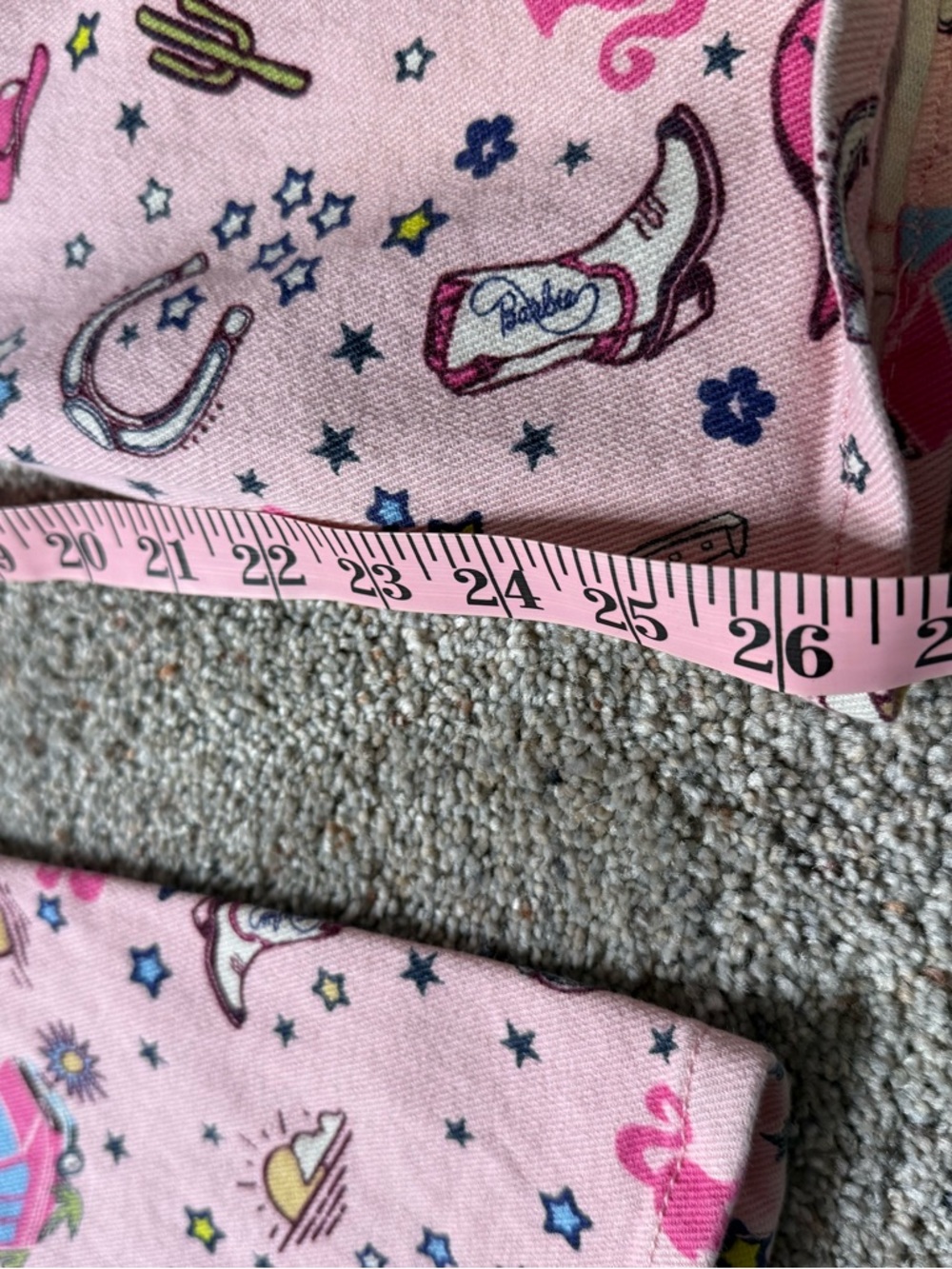 Barbie Wrangler Blue Denim Girls Jeans 2 Pair with Pink Accents size 12 - Picture 10 of 14